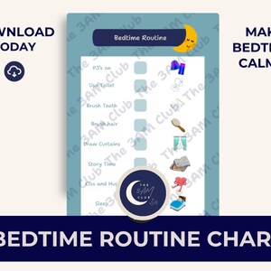 Bedtijdschema voor kinderen | Visueel schema voor ADHD en autisme | Afdrukbare checklist | Rustige nachtroutine voor kinderen | Avondplanner