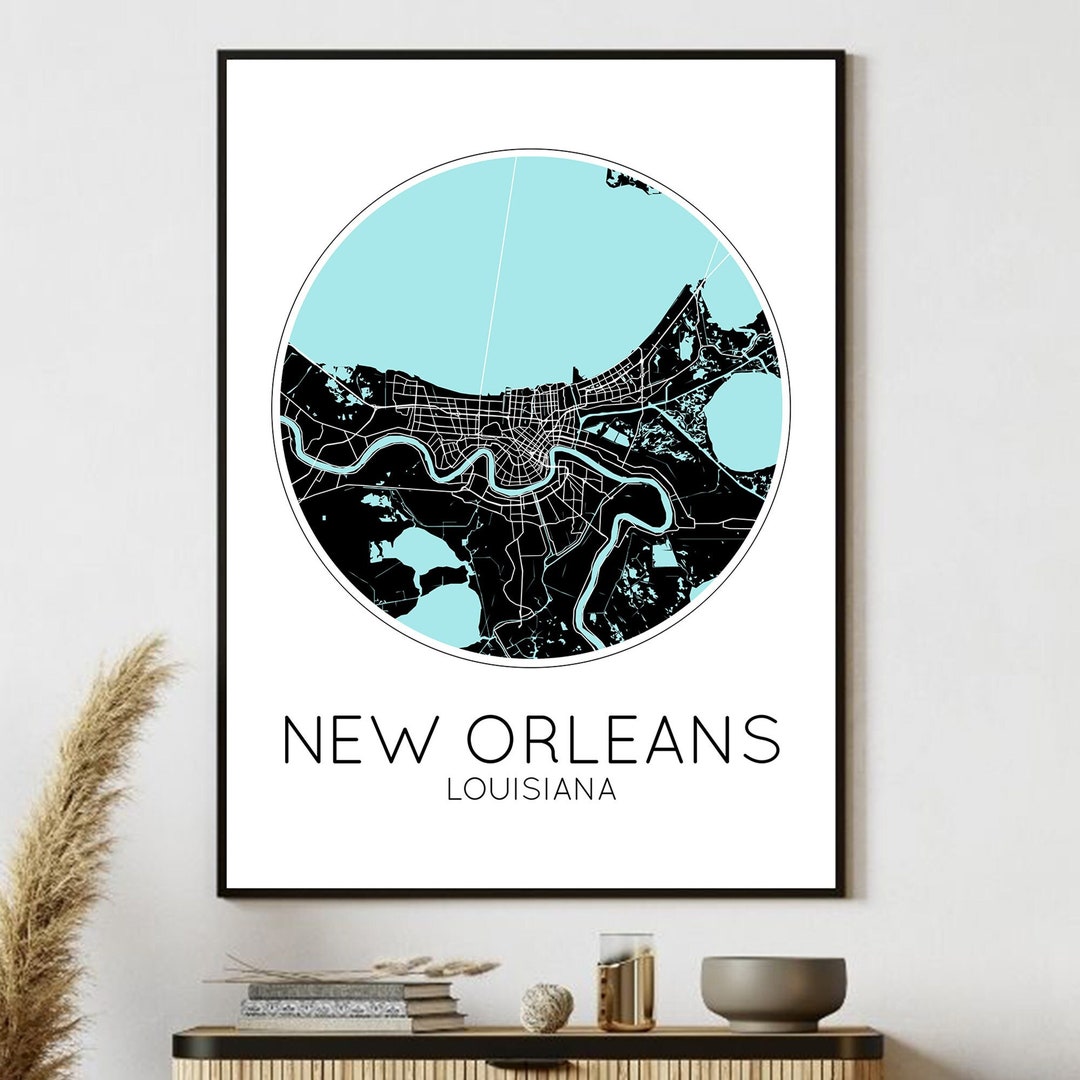 New Orleans Map Poster, New Orleans Poster, New Orleans Map, New ...