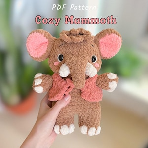 Crochet Mammoth Pattern PDF: Amigurumi Plushie DIY Tutorial