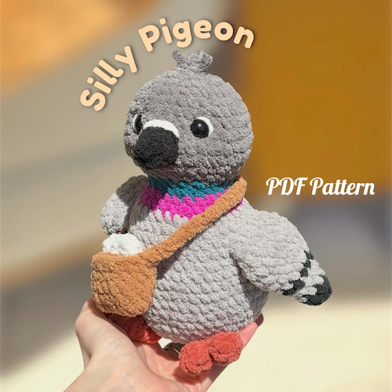 Pigeon Crochet Pattern – Silly Bird Amigurumi Plush Toy (English PDF Download)
