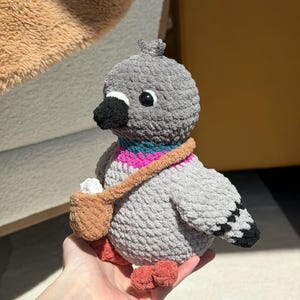 Haakpatroon voor een duif – Grappig vogeltje amigurumi pluche speelgoed (Engelstalige PDF-download) afbeelding 8