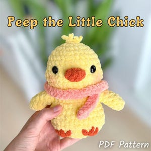 Patron au crochet Poussin Amigurumi : Peep the Chick Plush (téléchargement PDF)