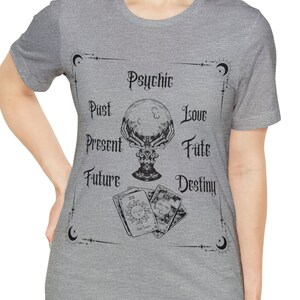 Psychic Past Present Future T Shirt Unisex Tarot Reading Tarot Cards Aesthetic Clothes Boho Shirt Witchy Clothing Trendy Celestial Mystical