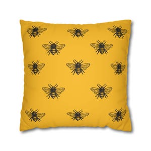 Kussensloop van imitatiesuède met bijenthema voor natuurliefhebbers, gezellig huisdecor, zoemend bijenaccentkussen, perfect cadeau voor tuinders, [...]