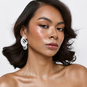 Infinity Loop Earrings in Black & White | Sculptural Contemporary Statement Jewelry