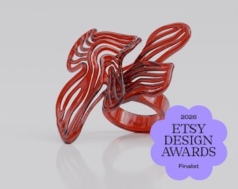Bold Sculptural Statement Ring, Lightweight Wearable Art, Made in Canada