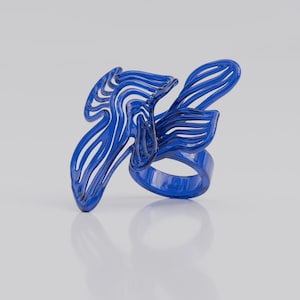 Abstract Floral Statement Ring – 3D Printed Contemporary Jewelry – Lightweight and Bold – Made in Canada
