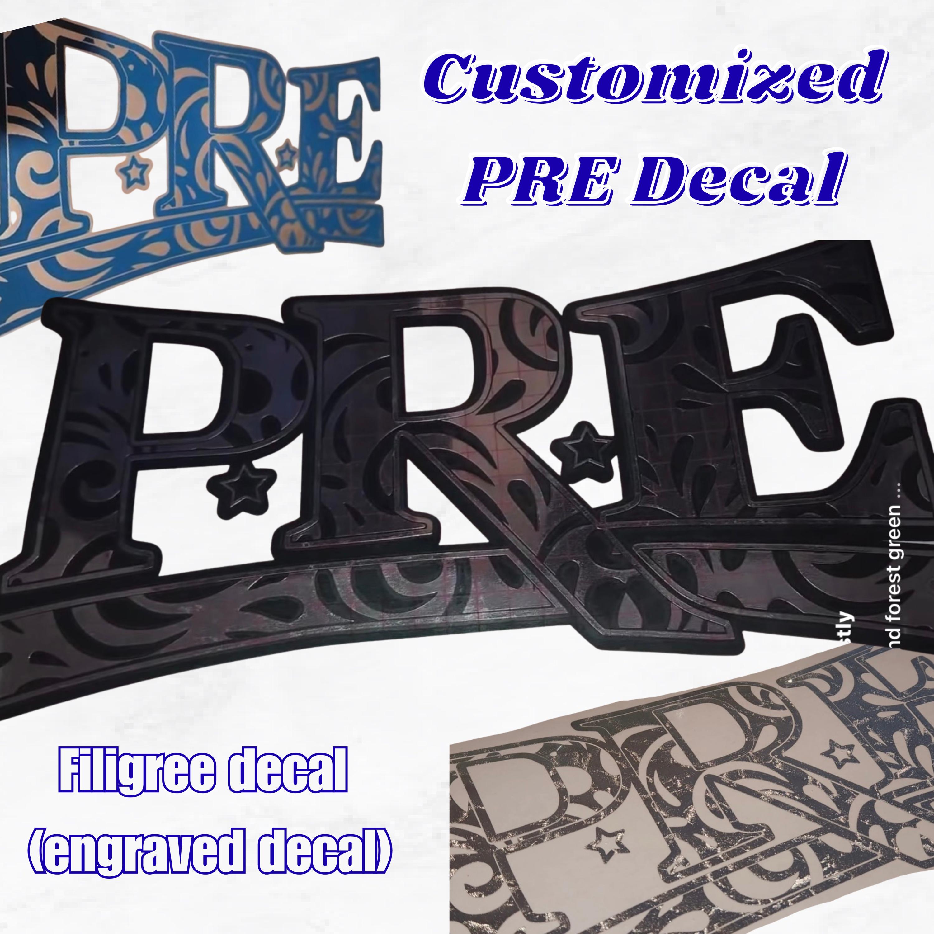 PRE Decal | Layered Engraved Vinyl Sticker | Custom Color Car Truck ...