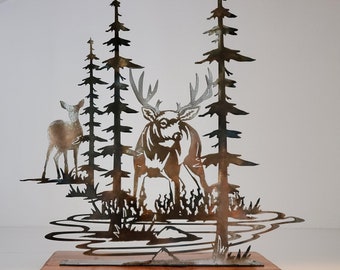 Deer Shelf Sitter | Metal Deer Decor | Farmhouse Shelf Accent | Wildlife Figurine | Country Home Decoration | Nature Inspired Gift