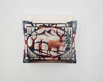 Southwest Deer Napkin Holder | Rustic Wildlife Napkin Dispenser | Cabin Kitchen Decor | Western Table Decor | Handmade Gift