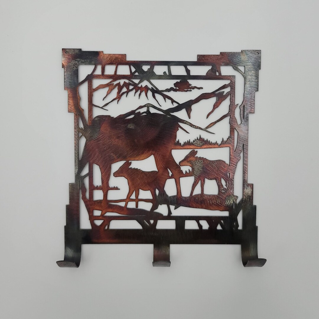 Southwest Moose Metal Key Rack - Etsy