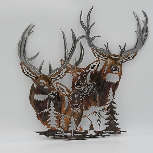 Metal Deer Sculpture Etsy