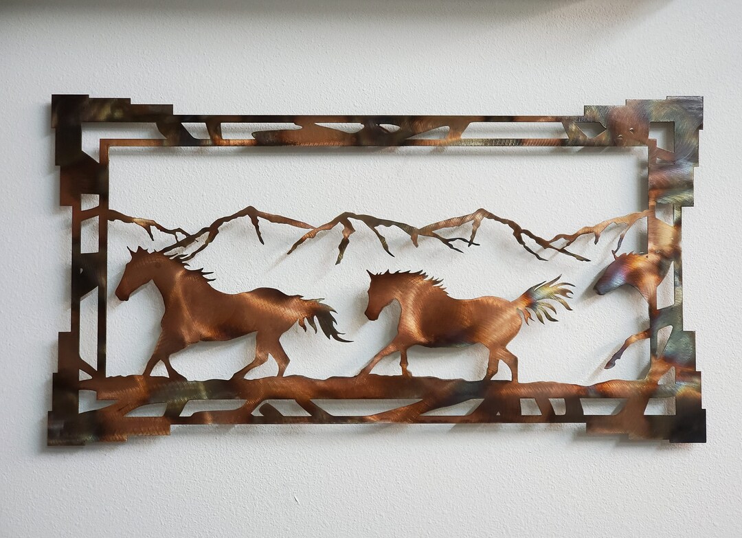 Metal Horse Wall Hanging 5 Color Options and 2 Sizes Etsy