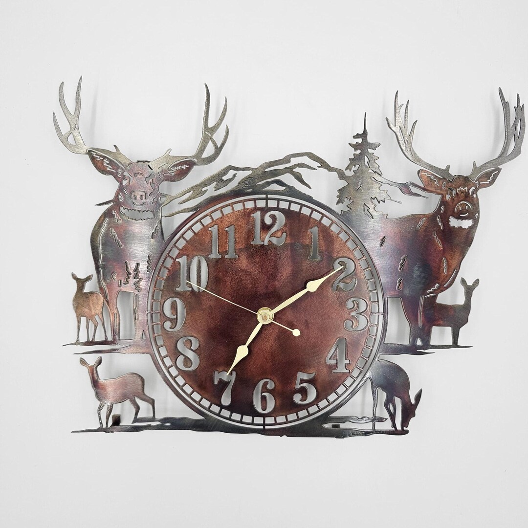 Mule Deer Metal Clock New Larger Size - Etsy