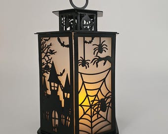 Metal Halloween Lantern | Handmade Spooky Lantern Decor | Jack O Lantern Candle Holder | Fall Porch Decoration | Gothic Halloween Accent