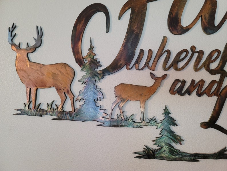 Family With Deer Metal Art Wall Hanging Where Life Begins and Etsy