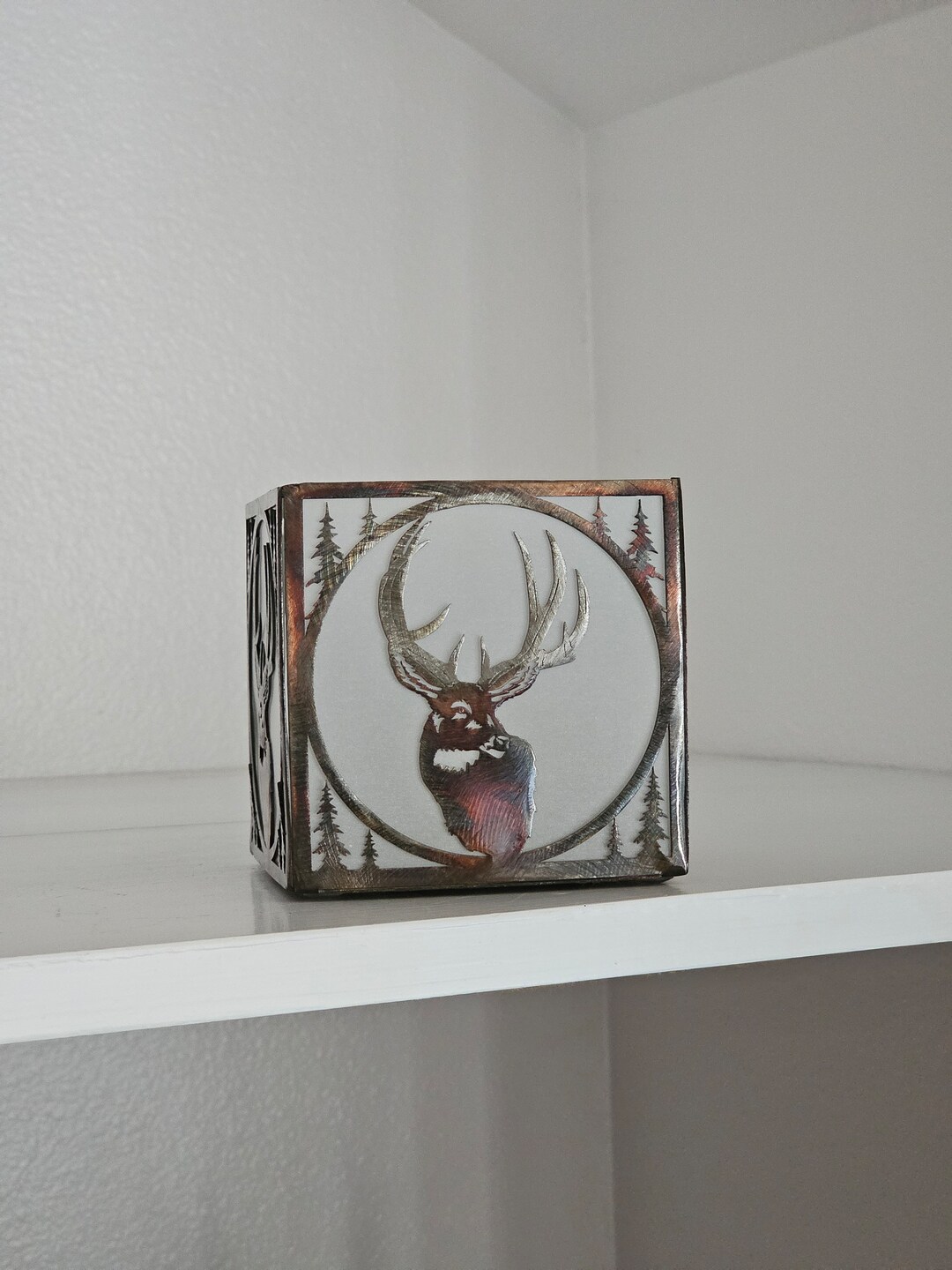 Rustic Metal Deer Head Candle Holder Etsy