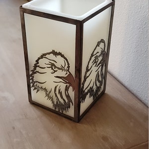 Tall Square Eagle Candle Holder