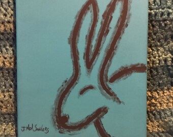 Happy Bunny Painting- Blue