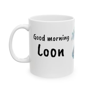 Funny Loon Bird Coffee Mug: Watercolor Art, Bird Watcher Gift
