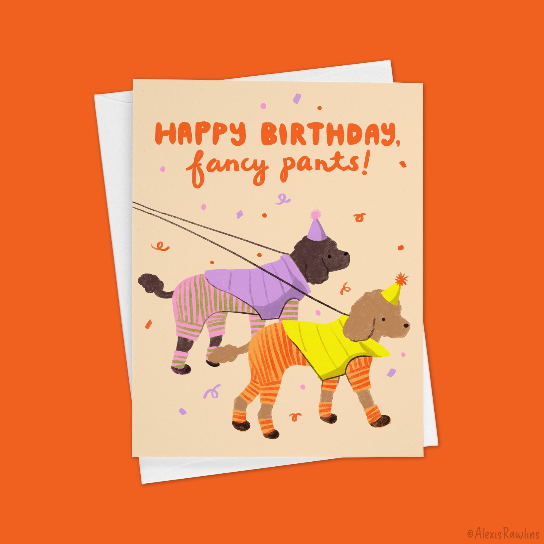 Poodle Dogs Birthday Card "Happy Birthday, Fancy Pants!"