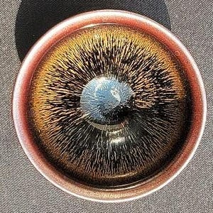 Jianzhan Tea Cup, Tenmoku, Dragon Kiln Wood Fired, Pottery, Clay, Glaze, Handmade, Chinese Master, Collectible, Unique, art, incl gift bag.