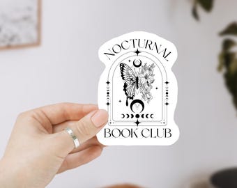 Nocturnal Book Club Sticker, Reading Vinyl Sticker, Smutty Waterproof Sticker, Kindle Sticker, Gift for Bookworm, Bookish Gift