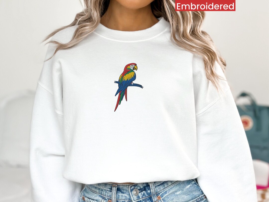 Birds Embroidered Short Coat – White