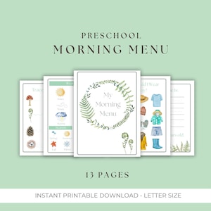 Morning Menu Starter Pack | Preschool Morning Menu