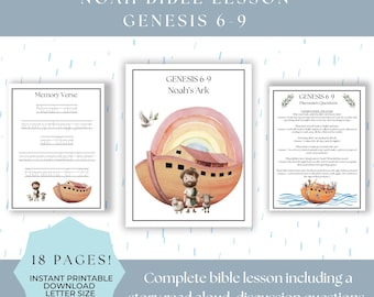 Noahs Arche Bibel Geschichte Lesson Färbung Handwerk für Kinder, Sonntagsschule Christian Homeschool Aktivität druckbar, Noah Genesis Lesson