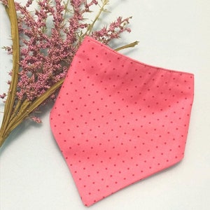 Pink dots dog bandana, Plain dog bandana, Female dog bandana, Girly, Pink cat bandana, Queen bandana, Cotton snap-on bandana, Cat gift