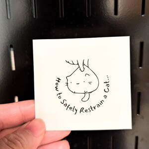 Kitty Cat Sticker, Cat restraint Sticker, Vet Med Sticker, Cat Lover Sticker, Cute Cat Sticker, Water Bottle Sticker, Waterproof Cat Sticker