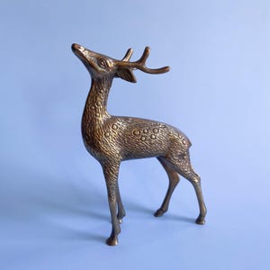 Brass Deer Figurine Spotted Brass Reindeer Statue