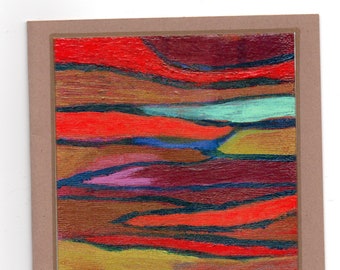 Original Abstract Art Card, Blank Note Card