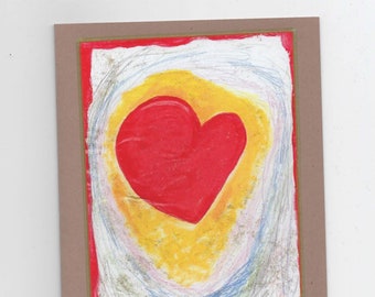 Heart  Art, Blank Inside Greeting Cards, Notes Stationery Artist With Autism