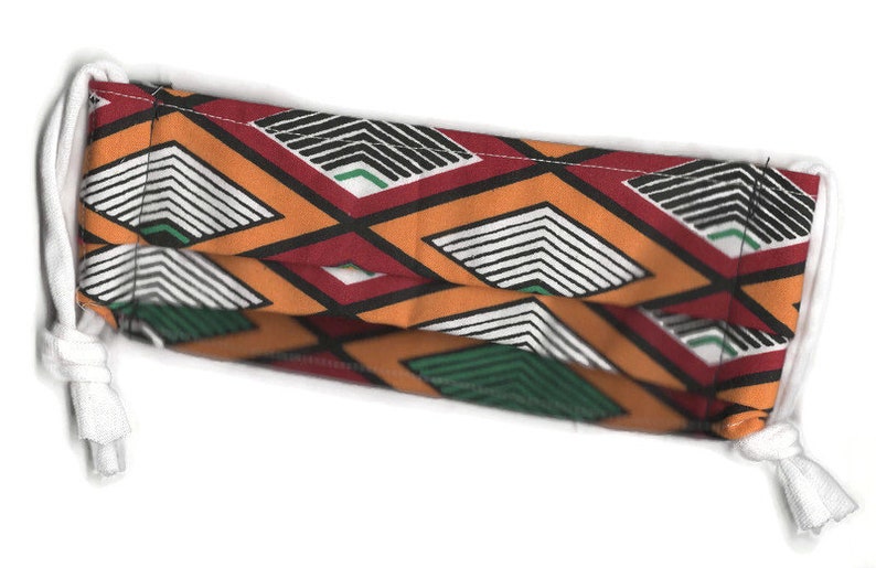 African Print, Red and Gold Face Covering 