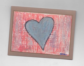 Blank Inside Handmade Heart Art Note Card