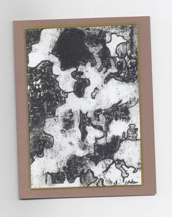 Black and White Art, Greeting Cards, Notes,  Notecards, Abstract Art Card