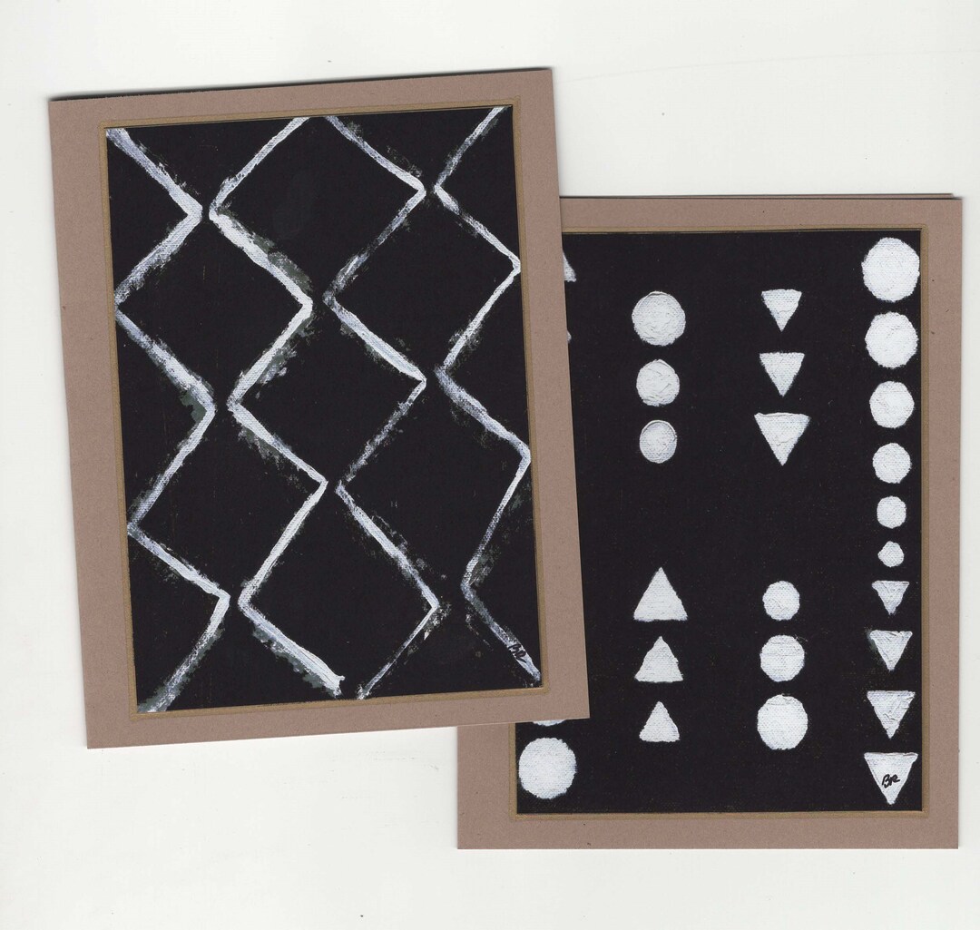 Black and White Art Note Card Set, Abstract Art Cards, Greeting Cards ...