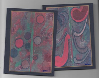 Abstract Art Note Card Set, Six Cards with Envelopes