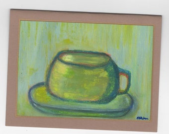 Coffee Mug Art Note Card, Let’s Have Coffee