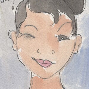 Original Watercolor Art Note Card, One Of A Kind, Thumbs Up