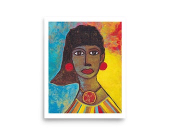 Black Woman Art Poster, Bold and Colorful Black Art