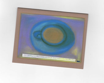 Coffee Art Blank Note Card,  Coffee with Cream, Thinking of You, Keep In Touch