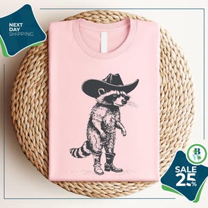 Vintage Cowboy Racoon Shirt | Funny Western Trash Panda Tshirt | Retro 90s Graphic Tee | Weirdcore Meme Clothing | Oversized Shirt