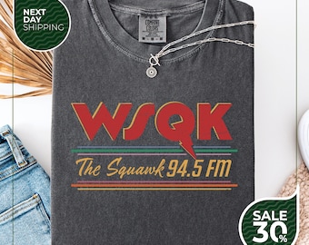WSQK Retro Radio Shirt | 80s Nostalgic Graphic Tee | Vintage Sci-Fi Comfort Colors Unisex Shirt | Things Shirt | Stranger