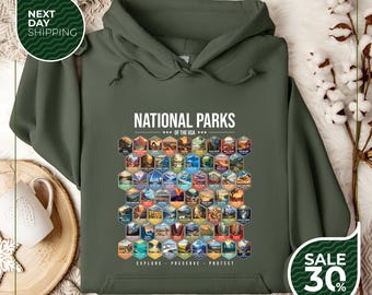 National Parks Sweatshirt | US National Park Camping Gift for Family Trip | Nature Lover | Hiking Hoodie | Fathers Day Gift for Mom