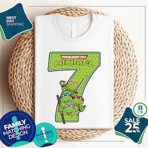 Turtles Pizza Birthday Boy shirt | Turtles Matching | Custom Turtle Birthday Party Shirts | Anime Boy Tee | Green Turtles Shirt | Turtle tee