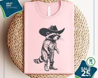 Vintage Cowboy Racoon Shirt | Funny Western Trash Panda Tshirt | Retro 90s Graphic Tee | Weirdcore Meme Clothing | Oversized Shirt