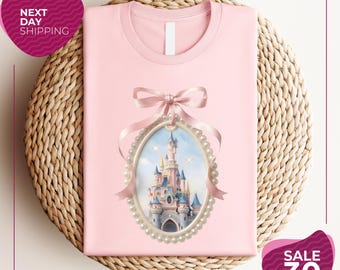 Disney Castle And Coquette Bow Kids Shirt | Vintage Castle Toddler Shirt | Disney Girls Trip Tee | Coquette Bow Shirt | Disney Gift